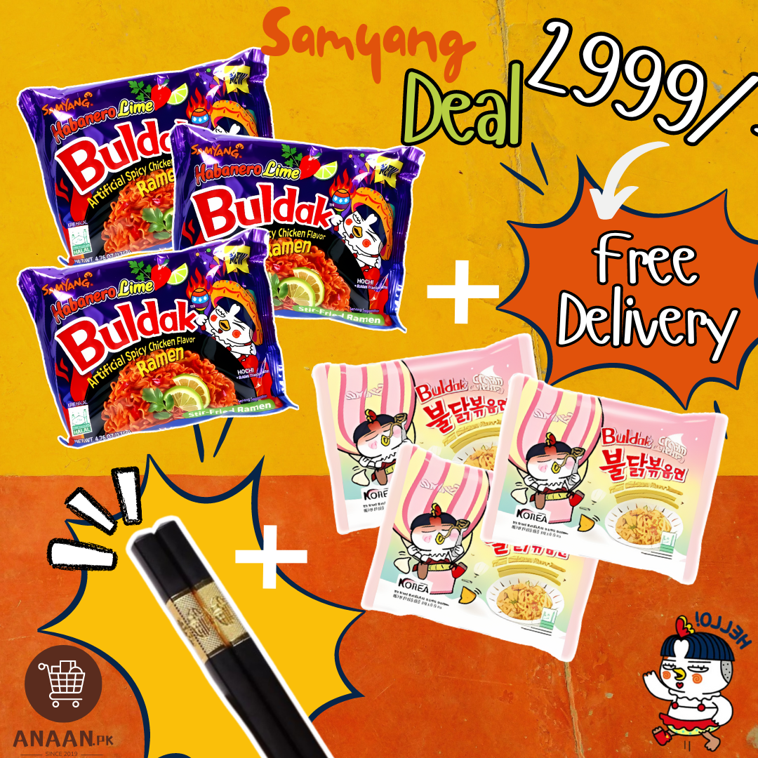 Samyang Deal 3 habanero + 3 Cream + 1 pair Fiber Chopsticks with Free delivery