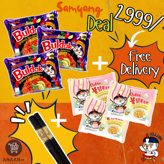 Samyang Deal 3 habanero + 3 Cream + 1 pair Fiber Chopsticks with Free delivery