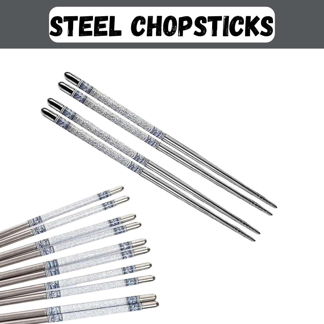 1 pair of Steel Chopsticks Reusable Chopsticks - ANAAN