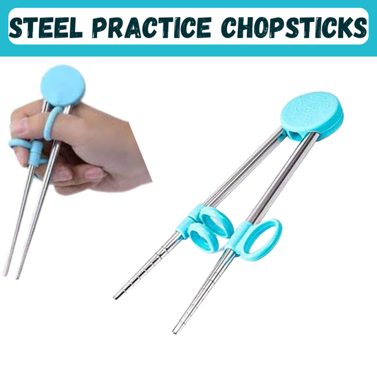 Training chopsticks Learning Chopstick Helper Reusable Stainless Steel for Beginner Chopsticks - ANAAN