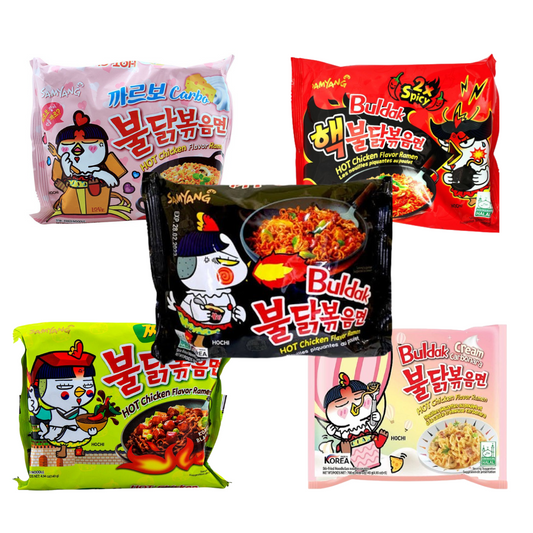 Pack of 5 Deal (1  Hot Chicken , 1 carbo, 1 jajjang, 1 creamy, 1 2x Spicy)